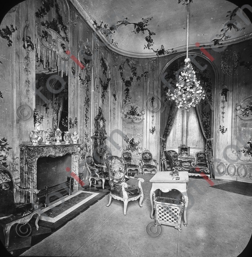 Das Voltaire-Zimmer in Sanssouci ; The Voltaire Room at Sans Souci - Foto foticon-simon-190-030-sw.jpg | foticon.de - Bilddatenbank für Motive aus Geschichte und Kultur